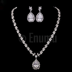 Diamond Drop Necklace set - Enumu