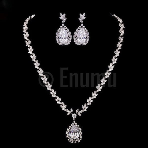 Diamond Drop Necklace set - Enumu