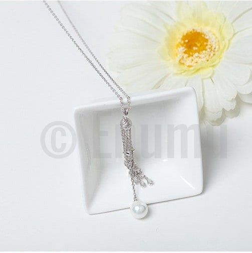 Super Long Pearl Pendant with Chain - Enumu