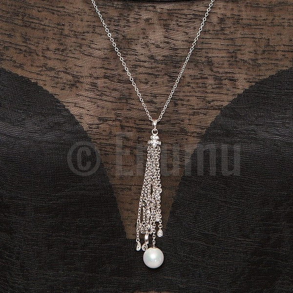 Super Long Pearl Pendant with Chain - Enumu