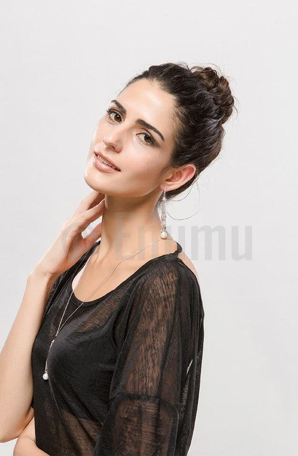 Super Long Pearl Pendant with Chain - Enumu