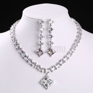 Diamond Necklace Set with Bracelet (6.5" or 17 cms) - Enumu