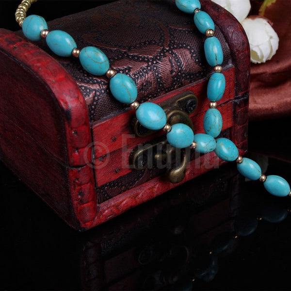 Turquoise Beaded Anklets - Enumu