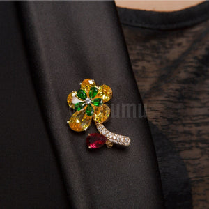 Yellow Flower Wedding Brooch - Enumu