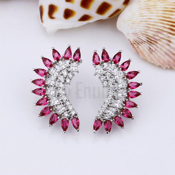 Ruby and CZ Studs - Enumu