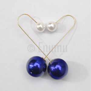 Blue Double Side Long dangle earrings - Enumu