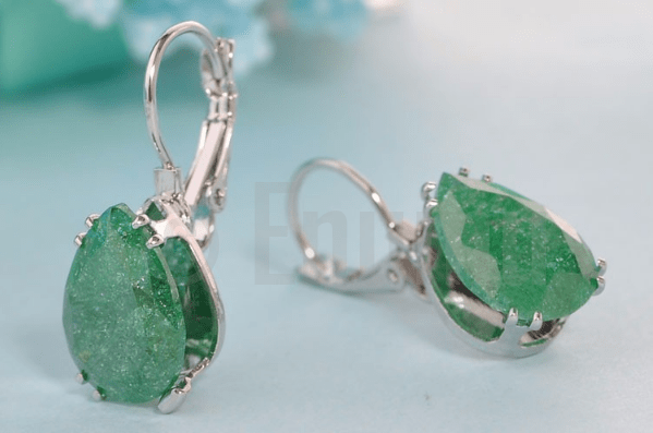 WGP Green Ice Stone Clip on Earrings - Enumu