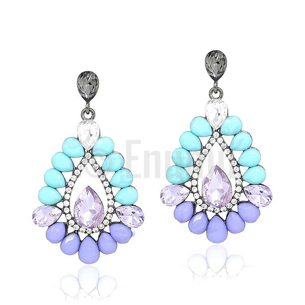 Super Big Purple Dangle Earrings - Enumu