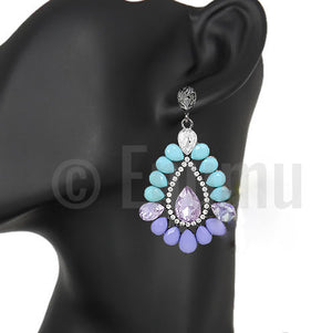 Super Big Purple Dangle Earrings - Enumu