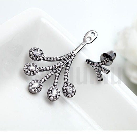 Black Gold Plated Earrings - Enumu