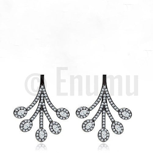Black Gold Plated Earrings - Enumu
