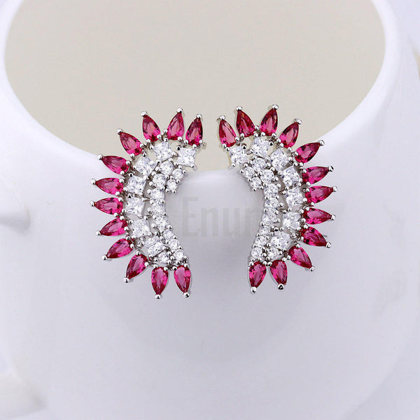 Ruby and CZ Studs - Enumu