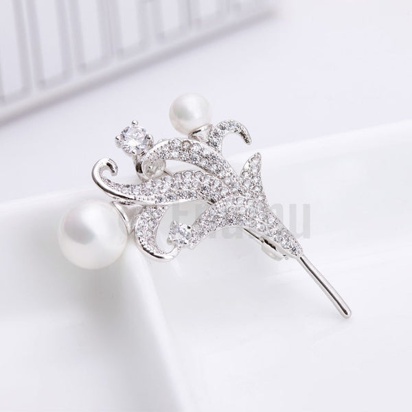 Lilly and Pearl Brooch - Enumu