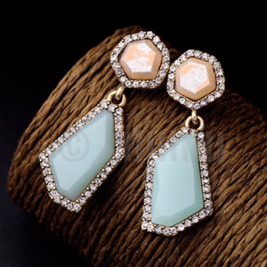 Ice Shine Stone Dangle Earrings - Enumu