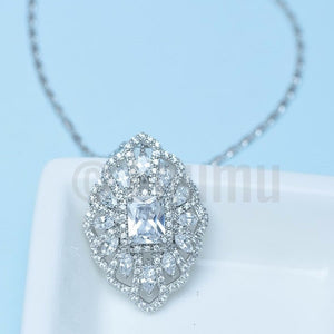 Super Big Swiss CZ Pendant with Chain - Enumu