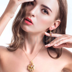 Multi Colour Big Pendant Set - Enumu