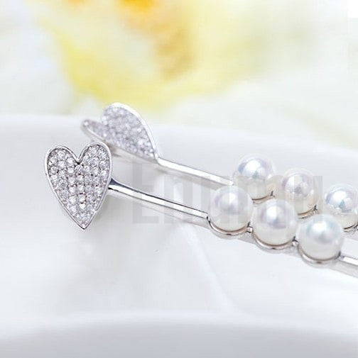 WGP Lovestruck Heart and Arrow Pearl Earrings - Enumu