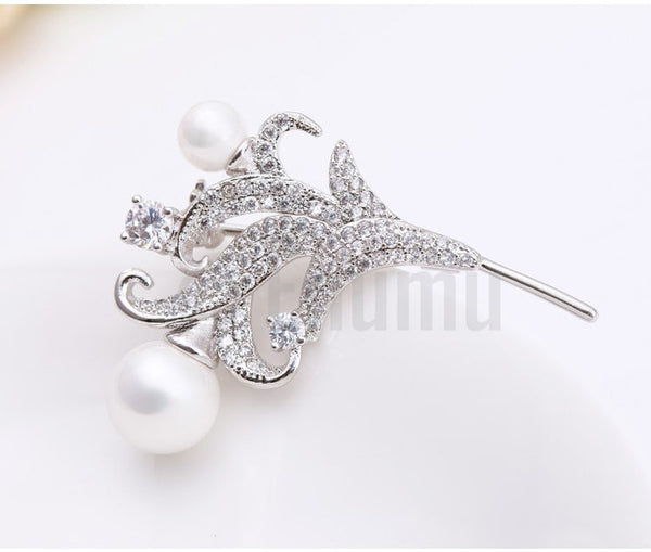 Lilly and Pearl Brooch - Enumu