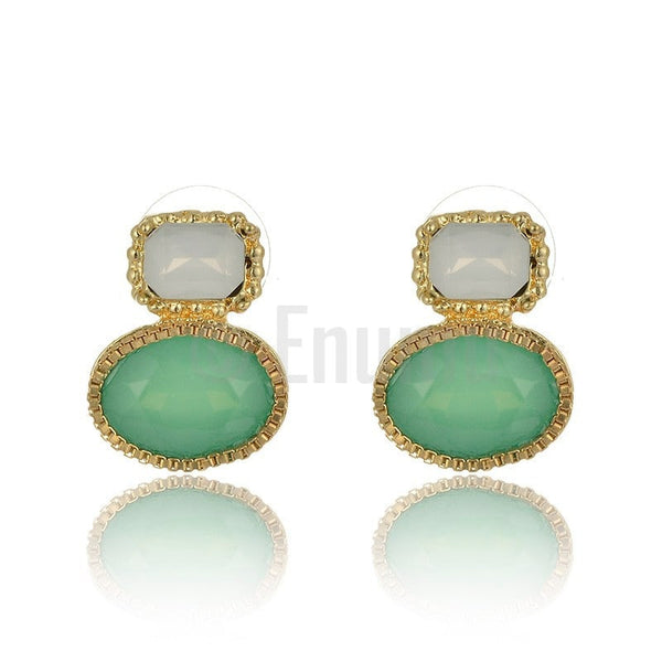 White and Green Studs - Enumu