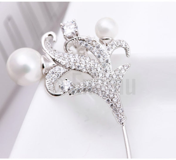 Lilly and Pearl Brooch - Enumu