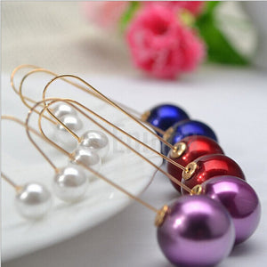 Red Double side Long dangle earrings - Enumu