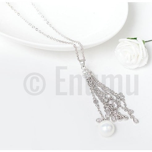 Super Long Pearl Pendant with Chain - Enumu