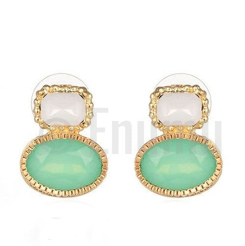 White and Green Studs - Enumu