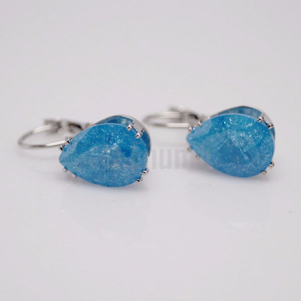 WGP Blue Ice Stone Clip on Earrings - Enumu