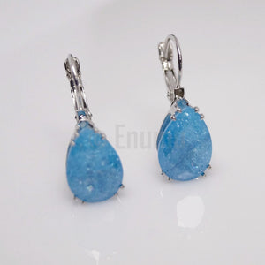 WGP Blue Ice Stone Clip on Earrings - Enumu