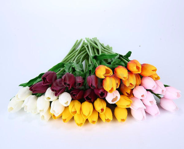 10 Pcs Yellow Tulips Artificial Flowers - Enumu