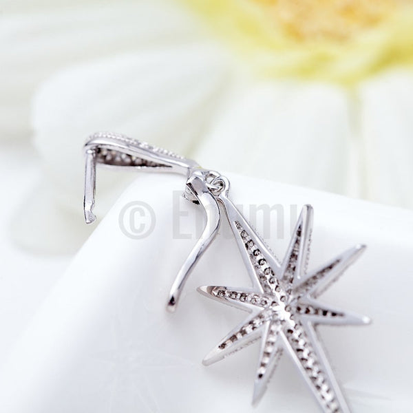 Star Sparkle WGP Diamond Imitation Dangle Earrings - Enumu