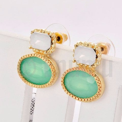 White and Green Studs - Enumu