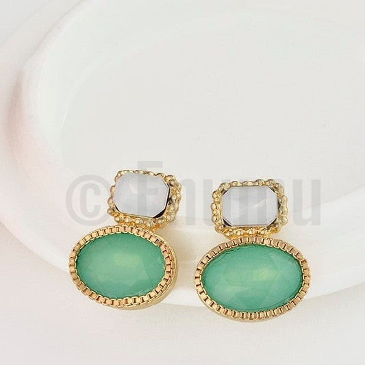 White and Green Studs - Enumu