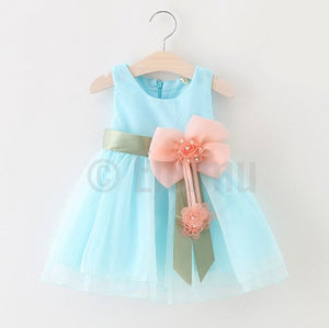 Light Blue Big Flower Dress - Enumu