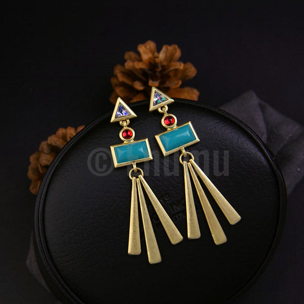 Geometric Arrow Dangle Earrings - Enumu