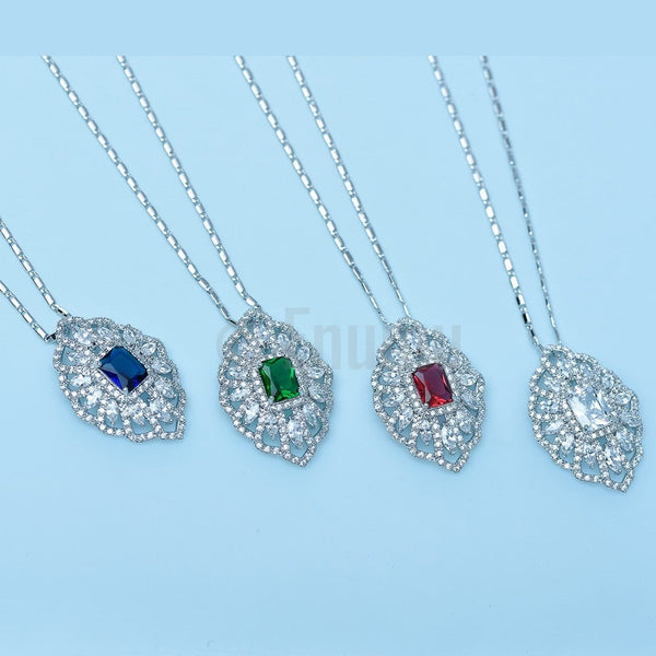 Super Big Swiss CZ Pendant with Chain - Enumu