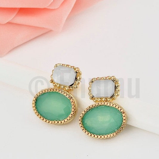 White and Green Studs - Enumu