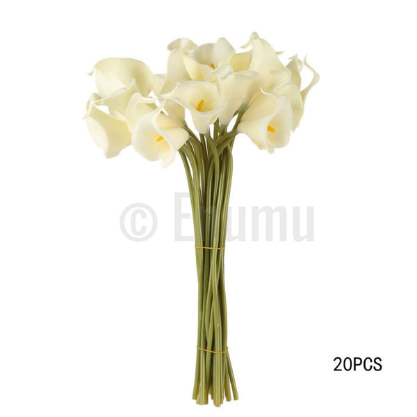 10 Pcs White Calla Lilies Artificial Flowers - Enumu