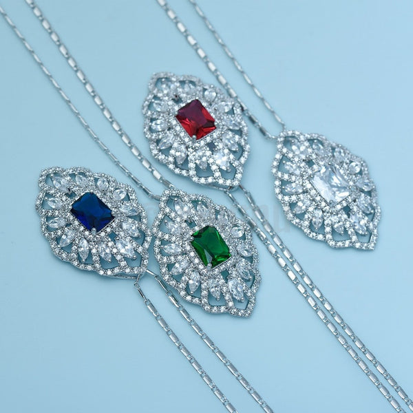 Super Big Swiss CZ Pendant with Chain - Enumu