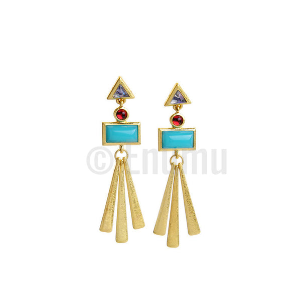 Geometric Arrow Dangle Earrings - Enumu