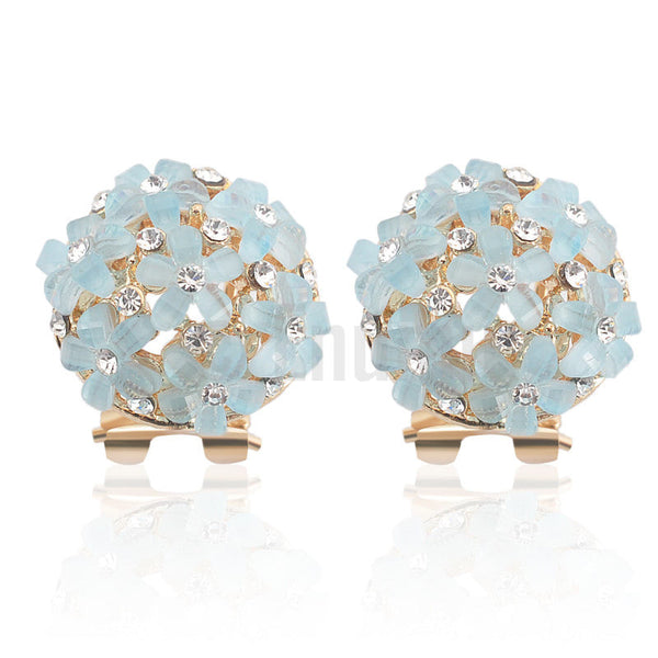 Big Light Blue Stud Earrings - Enumu