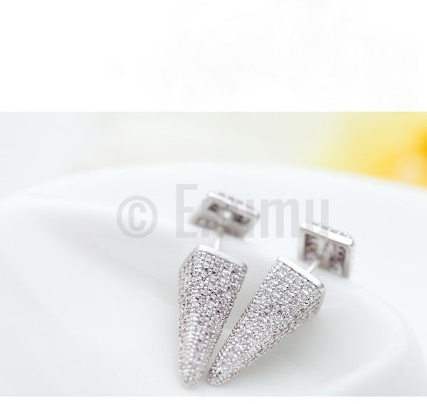 Double Side Diamond Imitation Studs - Enumu