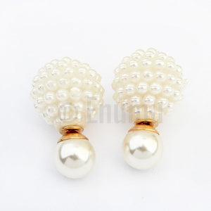 White Pearl Double Side Studs - Enumu
