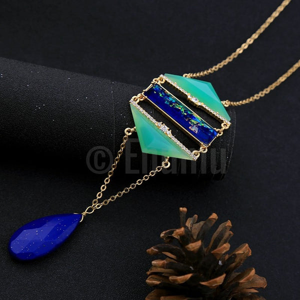 Green and Blue Necklace - Enumu
