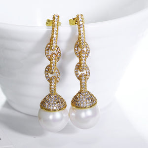 YGP Big Pearl Dangle Earrings - Enumu