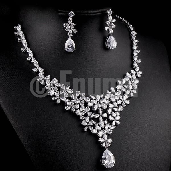 Diamond wedding sale necklace set