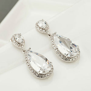 Swiss Zircon Dangle Earrings - Enumu