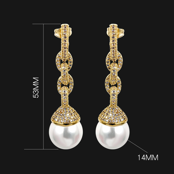 YGP Big Pearl Dangle Earrings - Enumu