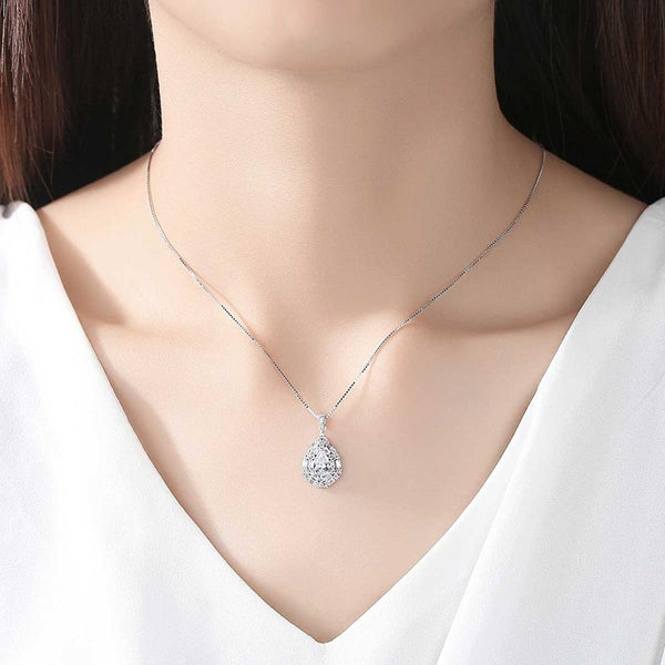 Pure 92.5 Sterling Silver Blue Sapphire Pendant with Chain - Enumu