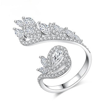 Adjustable Vintage Design Swiss Zircon Ring - Enumu